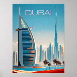 Poster Viagem de Arte Contemporânea do Skyline em Dubai
