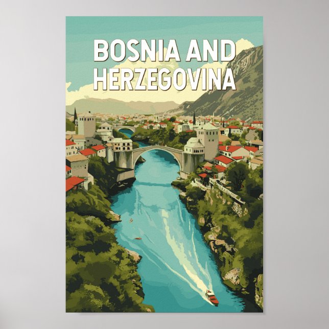 Poster Viagem de arte da Bósnia e Herzegovina (Frente)