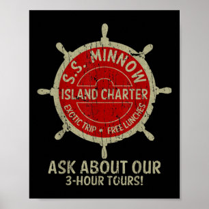 Poster Viagem de barco engraçado vintage Navios de cruzei