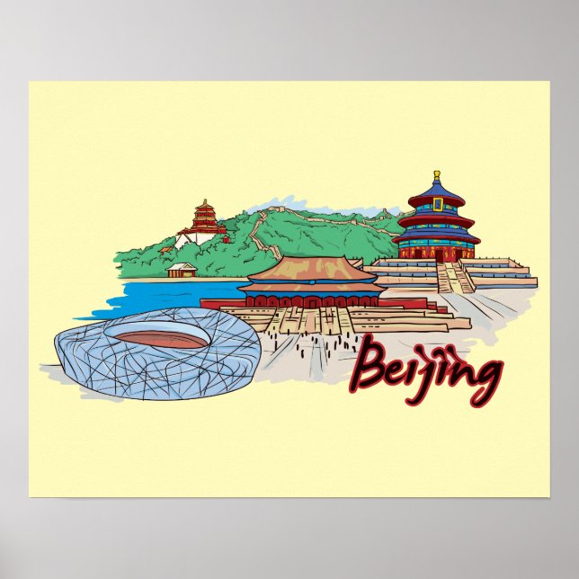 Poster Viagem de Beijing China (Frente)