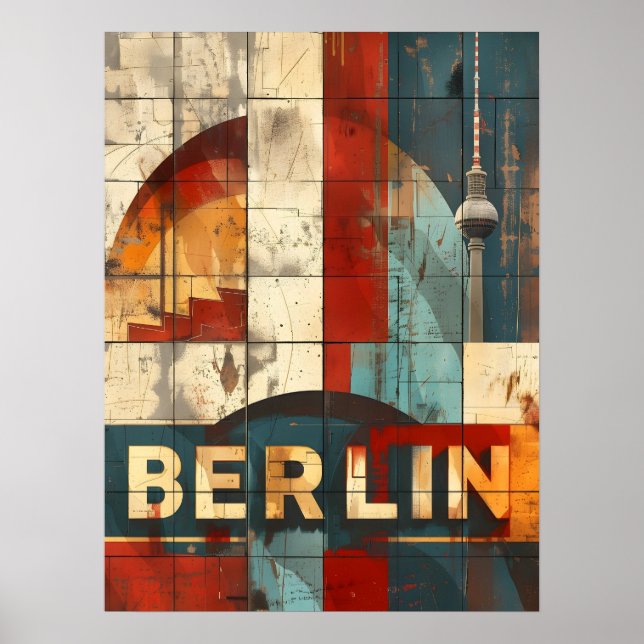 Poster Viagem de Berlim - Arte Vintage (Frente)