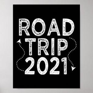 Poster Viagem de Carro 2021 Equipamento de Férias em Famí