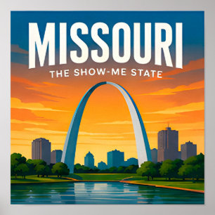 Poster Viagem de Carro Missouri St Louis Ozarks Branson