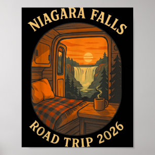 Poster Viagem de carro para as cataratas do Niágara féria