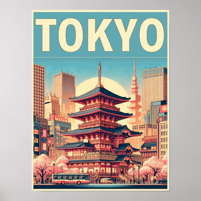 Poster Viagem de colheita de Tóquio no Japão (Frente)