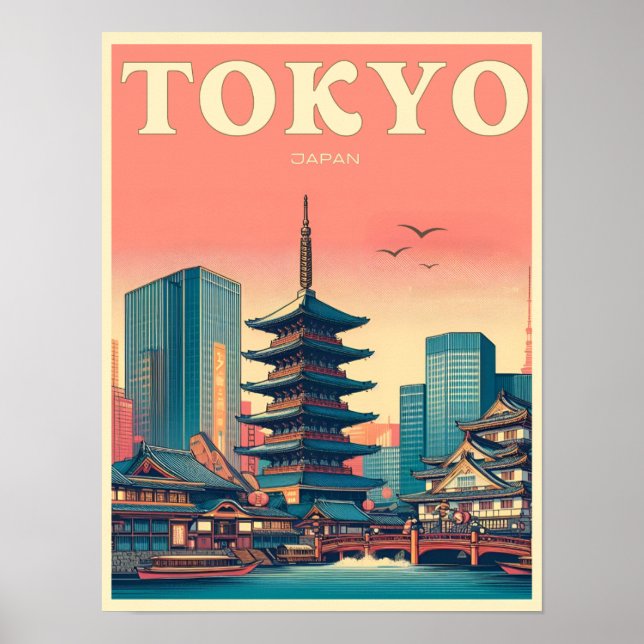 Poster Viagem de colheita de Tóquio no Japão (Frente)