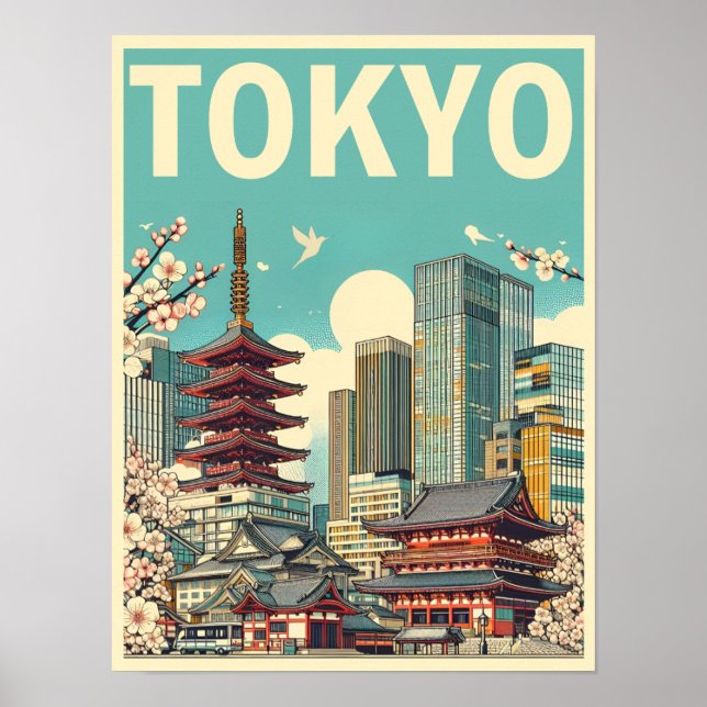 Poster Viagem de colheita de Tóquio no Japão (Frente)