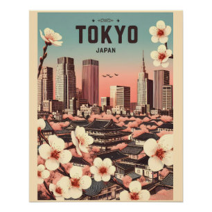 Pôster Viagem de colheita de Tóquio no Japão