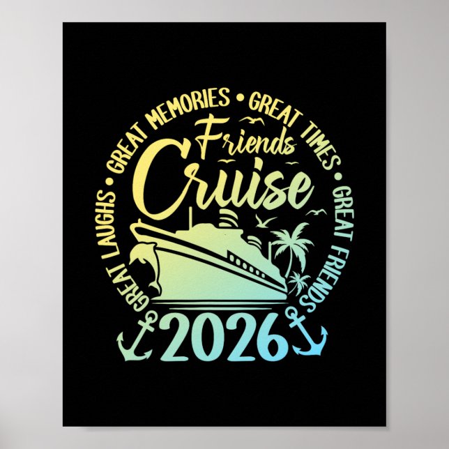 Poster Viagem de Cruzeiro de Amigos Cruzeiro 2026 Amigos  (Frente)