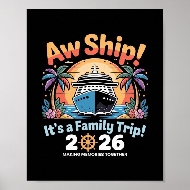 Poster Viagem de Cruzeiro de Correspondência Engraçada Fa (Frente)