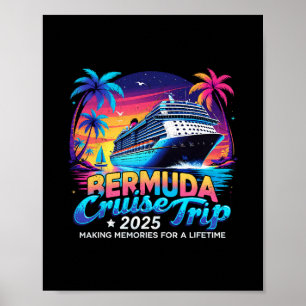 Poster Viagem de Cruzeiro pelas Bermudas 2025 Presente de