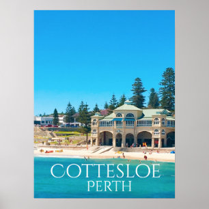 Pôster Viagem de Destino Perth Austrália