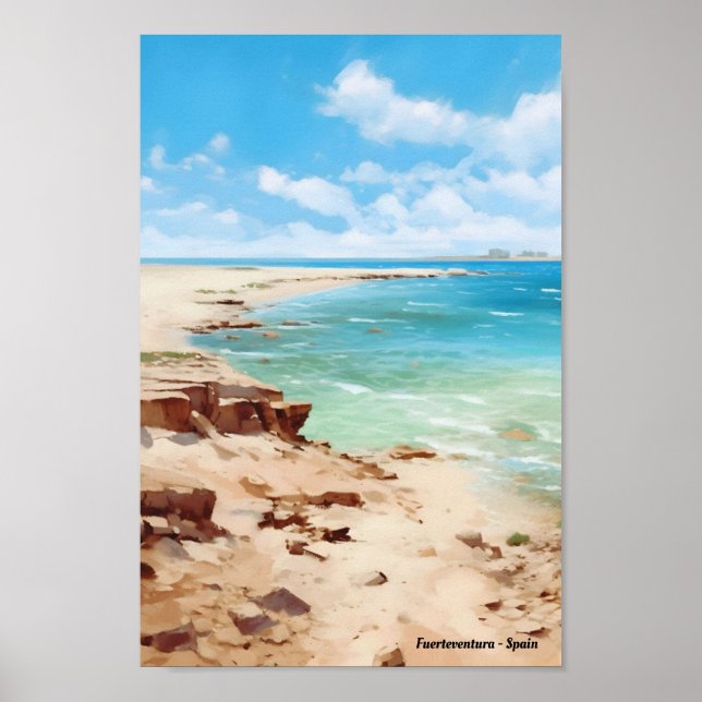 Poster Viagem de Espanha das Ilhas Canárias de Fuertevent (Frente)