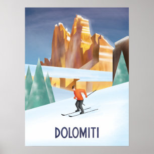Poster viagem de Esqui Vintage