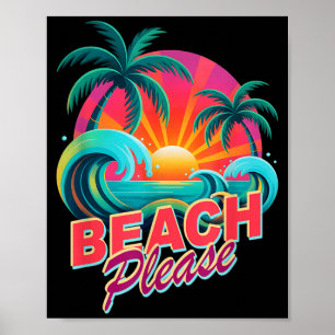 Poster Viagem de férias de cruzeiro na praia vintage fora