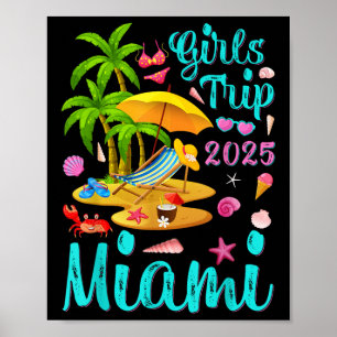 Poster Viagem de férias de verão em Miami Beach na Flórid