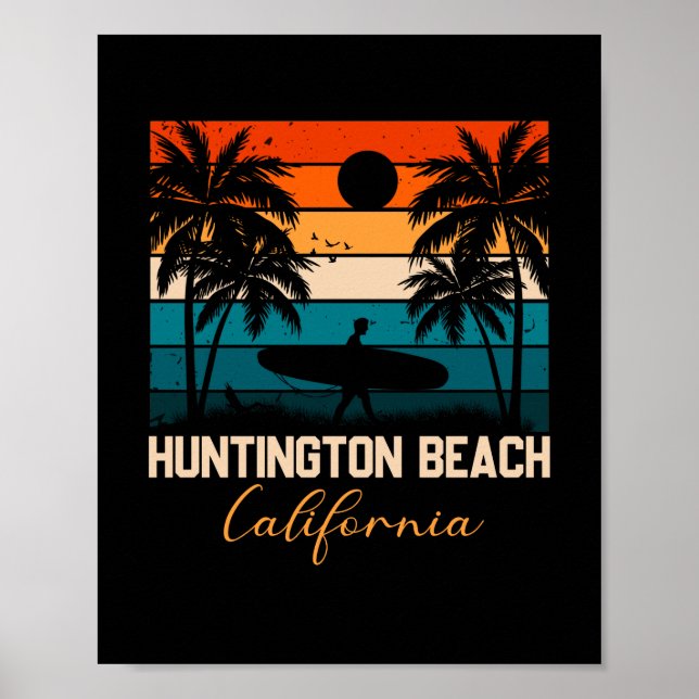 Poster Viagem de férias na Califórnia em Huntington Beach (Frente)