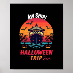 Poster Viagem de Halloween Aw Ship 2025 Cruzeiro Familiar