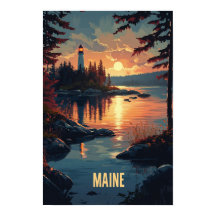 Viagem de Ilustração de Arte do Maine USA