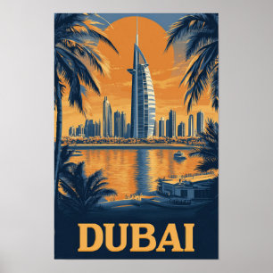 Poster Viagem de Ilustração de Emirados Árabes Unidos de