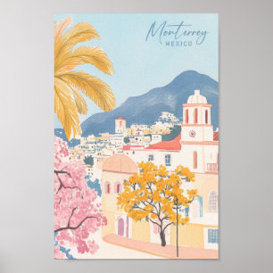 Poster Viagem de Ilustração de Pintura de Gouache no Méxi