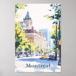 Poster Viagem de Ilustração de Pintura em Gouache do Cana