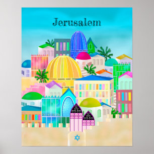 Pôster Viagem de Jerusalém Israel