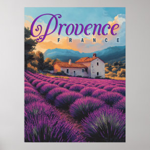 Poster Viagem de Lavanda de Campos de de Proveniência Vi