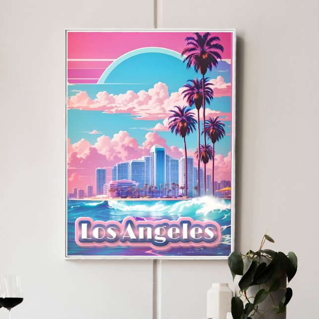 Pôster Viagem de Los Angeles Vaporwave (Criador carregado)