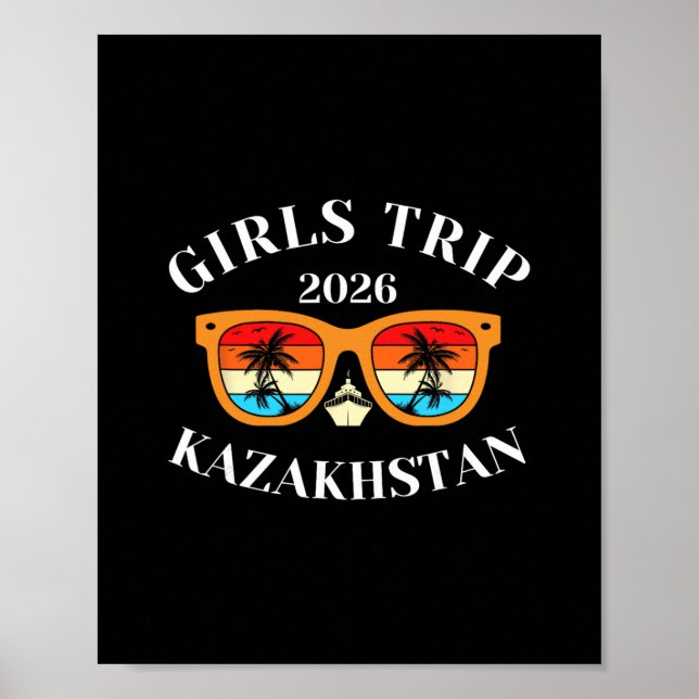 Poster Viagem de Meninas 2026 Cazaquistão Férias de Prima (Frente)