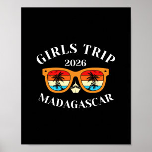 Poster Viagem de Meninas 2026 Madagascar Férias de Primav