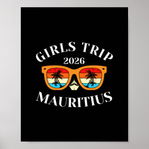 Poster Viagem de Meninas 2026 Maurícia Férias de Primaver