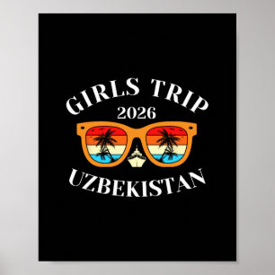 Poster Viagem de Meninas 2026 Uzbequistão Férias de Prima