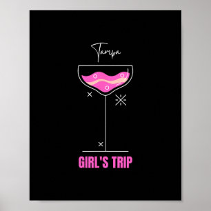 Poster Viagem de Meninas Bebida de Praia Tampa Flórida