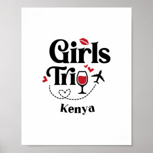 Poster Viagem de meninas de vinho fofo Quênia Férias de v