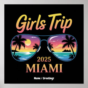 Poster Viagem de Meninas para Miami 2025 Fim de Semana In
