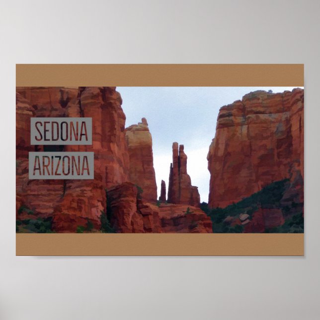 Poster Viagem de Montanhas de Arizona Sedona (Frente)