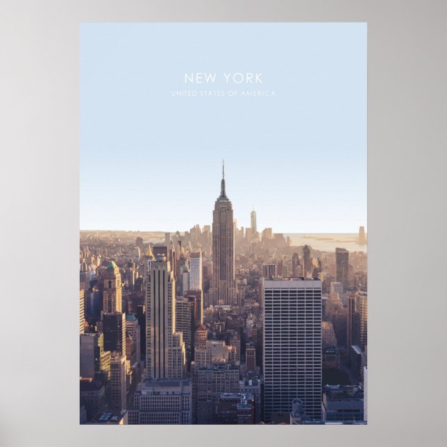 Poster Viagem de Nova Iorque Skyline (Frente)