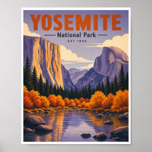 Poster Viagem de Outono no Parque Nacional de Yosemite An