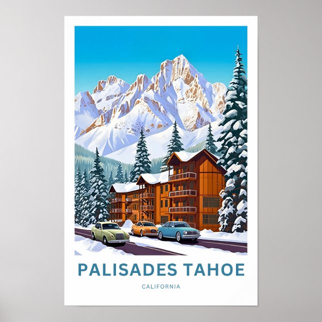 Poster Viagem de Palisades Tahoe California (Frente)