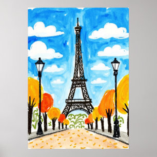 Poster Viagem de Paris Eiffel Tower