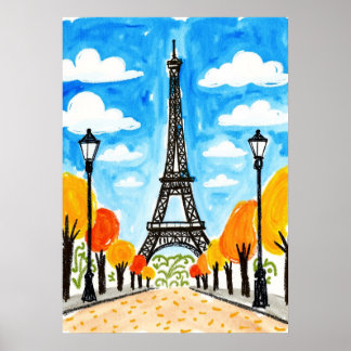 Poster Viagem de Paris Eiffel Tower