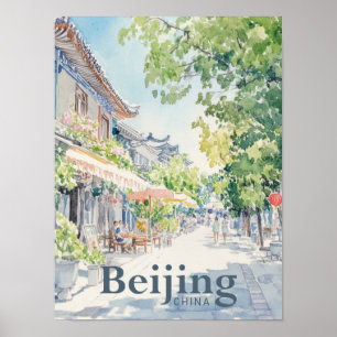 Poster Viagem de Pequim China Watercolor Painting