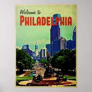 Poster Viagem de Philadelphfia do vintage