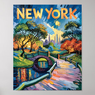 Poster Viagem de pintura a óleo no Parque Central de Van