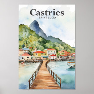 Poster Viagem de pintura por aquarela Santo de Castries