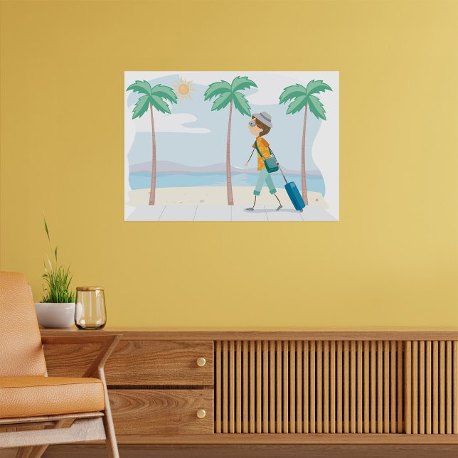 Poster Viagem de praia do viajante de férias tropicais (Criador carregado)