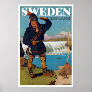 Poster Viagem de Suecia de aplicação de vindima