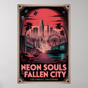 Poster Viagem de Terror Antigo Los Angeles Assombrado