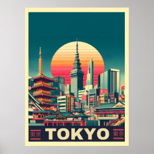 Poster Viagem de Tóquio Japão - Presentes no horizonte